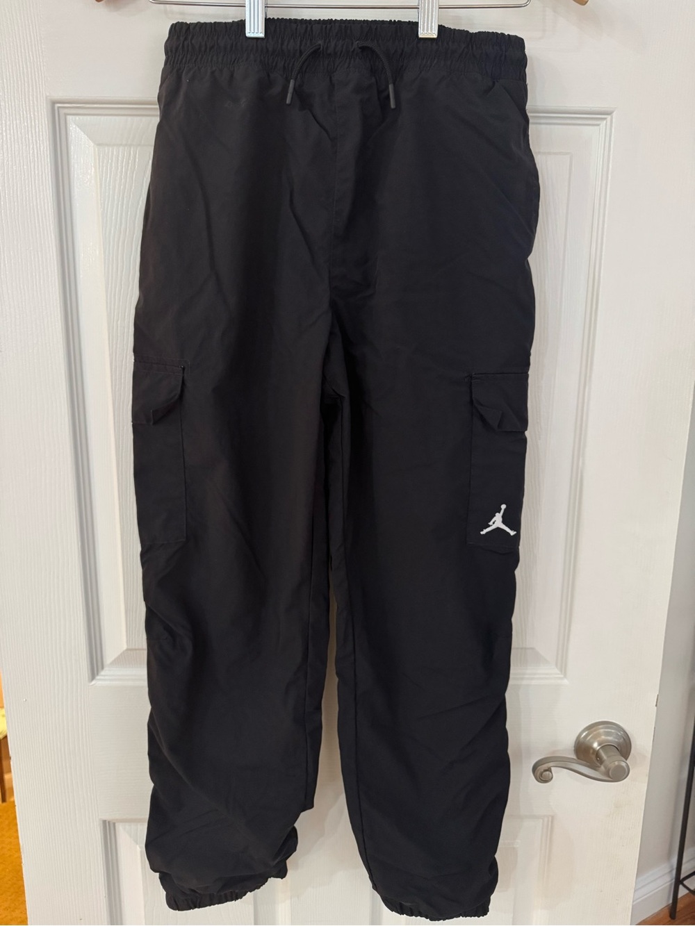 Jordan Black Kids Cargo Joggers with White Jumpman
